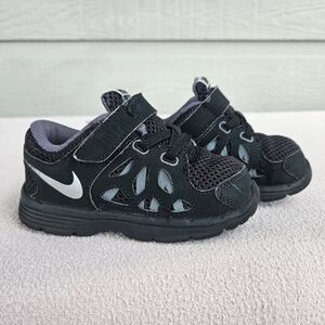 Nike Fusion Run 2 Hook & Loop Toddler Sneaker SZ 7C Black Breathable 599803-001